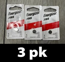 3pk Energizer 395 1.55V Silver Oxide Button Cell Battery 395BPZ BB 3/26