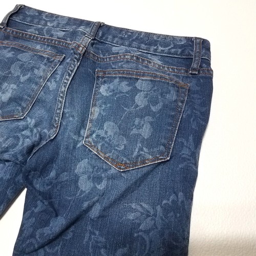 Gap 1969 Damen Jeans blau Always Skinny Hose Blumenmuster Print Größe 25 - Bild 9 von 12