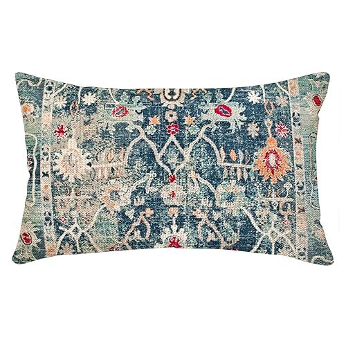 Boho Pillow Covers 12x20 Inch, Persian Carpet Blue Vintage 20" x 12" Style 13 - Bild 1 von 6