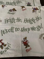 Vtg Walt Disney SNOW WHITE AND THE SEVEN DWARFS Pillowcase Set Of 2 Dwarves