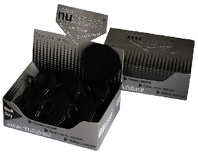 Nu Brush Box 12 BLACK Hair Beard Scalp Massage Dandruff Remover NUBRUSH - Picture 3 of 3