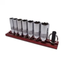 VIM Tools 7-Piece Dual Drive Fractional SAE Deep Chrome Sockets Set VIMDD400D