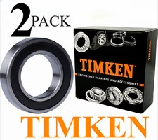 2 Pack New TIMKEN 6007-2RS 35X62X14MM Double Rubber Seal Ball Bearings Metal