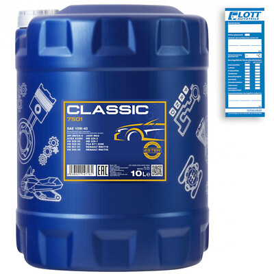 10L Mannol Classic 10W-40 Motorenöl ACEA A3/B4 Motoröl 10W40 für MB VW RENAULT