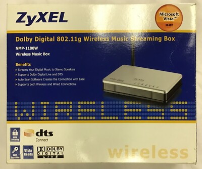 Zyxel Dolby Digital 802.11g Wireless Music Streaming Box NMP-1100W - PRE OWNED
