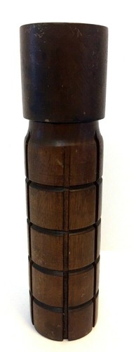 Vintage Dark Brown Wood Wooden Salt Or Pepper Shaker 8" Tall - Picture 3 of 6