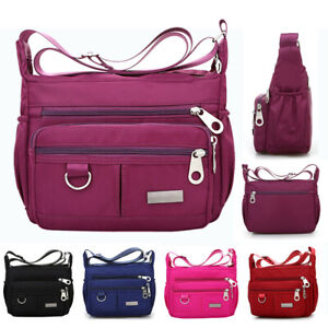 Waterproof-Women-Ladies-Multi-Pocket-Messenger-Handbag-Cross-Body-Shoulder-Bag