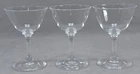 Set of 3 Signed Steuben Shape #7644 Clear Transparent 4 3/8 Inch Sherbet Glasses