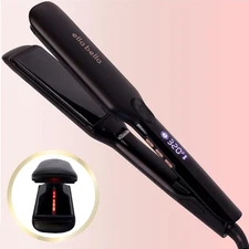 ELLA BELLA® Titanium Flat Iron Hair Straightener (with Infrared)  Black 