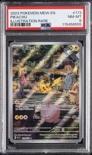 2023 POKEMON MEW EN-151 ILLUSTRATION RARE #173 PIKACHU PSA 8