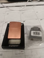 Solid Copper Zippo W/new And Original Insert , refurbed By Zippo