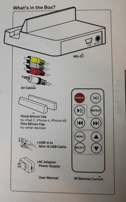 MAINSTATION iPod iPad iPhone docking station & bluetooth receiver Apple 30 pin connector NEW