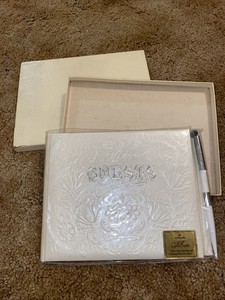 VTG Mid Century Modern 70s/80s Hallmark Wedding Guest Book Embossed Elegant