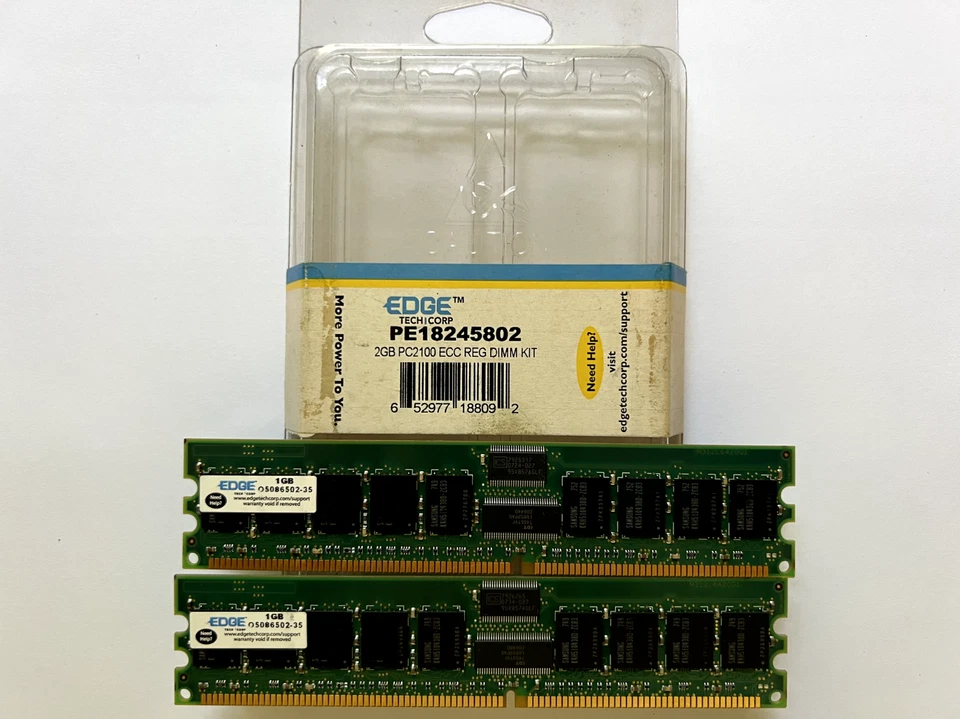 2x1Gb PC2100 ECC Reg DIMM PE18245802 DDR-SDRAM Foto 2 de 2