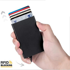Mens RFID Blocking Slim Money Clip Carbon Fiber Wallet ID Credit Card Holder New