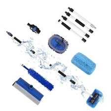  Car Wash Brush with Long Handle, 69'' Flow-Through RV Wash Brush Kit with 