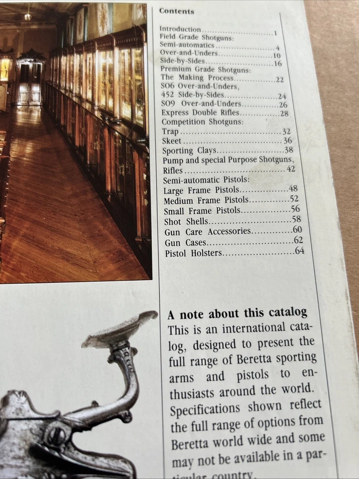 1992 CATÁLOGO DE ARMAS DE FOGO BERETTA, ESPINGARDAS, RIFLES DUPLOS EXPRESSOS, PISTOLAS - Imagem 2 de 3