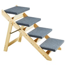 Wooden Pet Steps and Ramp Combo 2-in-1 Foldable Access for Beds Steps Structure
