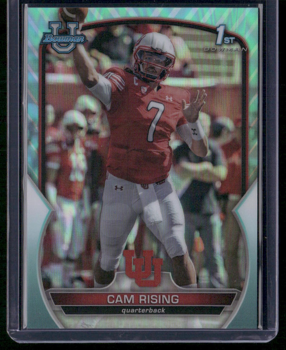 2022 Bowman University Chrome #76 Cam Rising Aqua Refractor #/299