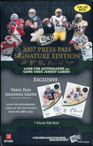 2007 Press Pass Signature Ed. Football Blaster Box - NEW Sealed