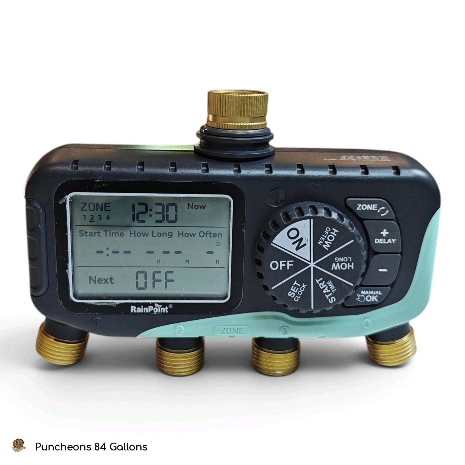 RAINPOINT ITV447 Programmable 4-Zone Sprinkler Water Timer for Soaker Hose