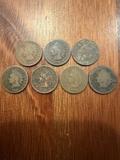 Lot (7) Key/Semi-Key Indian Head Cents 1C 1870 1871 1872 1873 1874 1875 1878