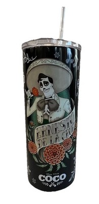 New Disney Parks Pixar Coco Ernesto De La Cruz 17oz Tumbler with Straw Black