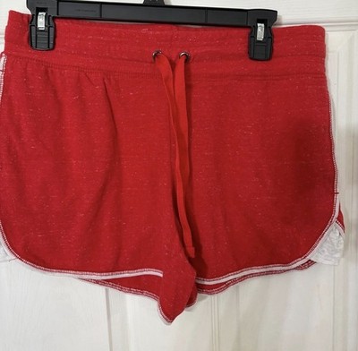 Womens Athletic Works Sweat Shorts Red Medium Cotton Soft