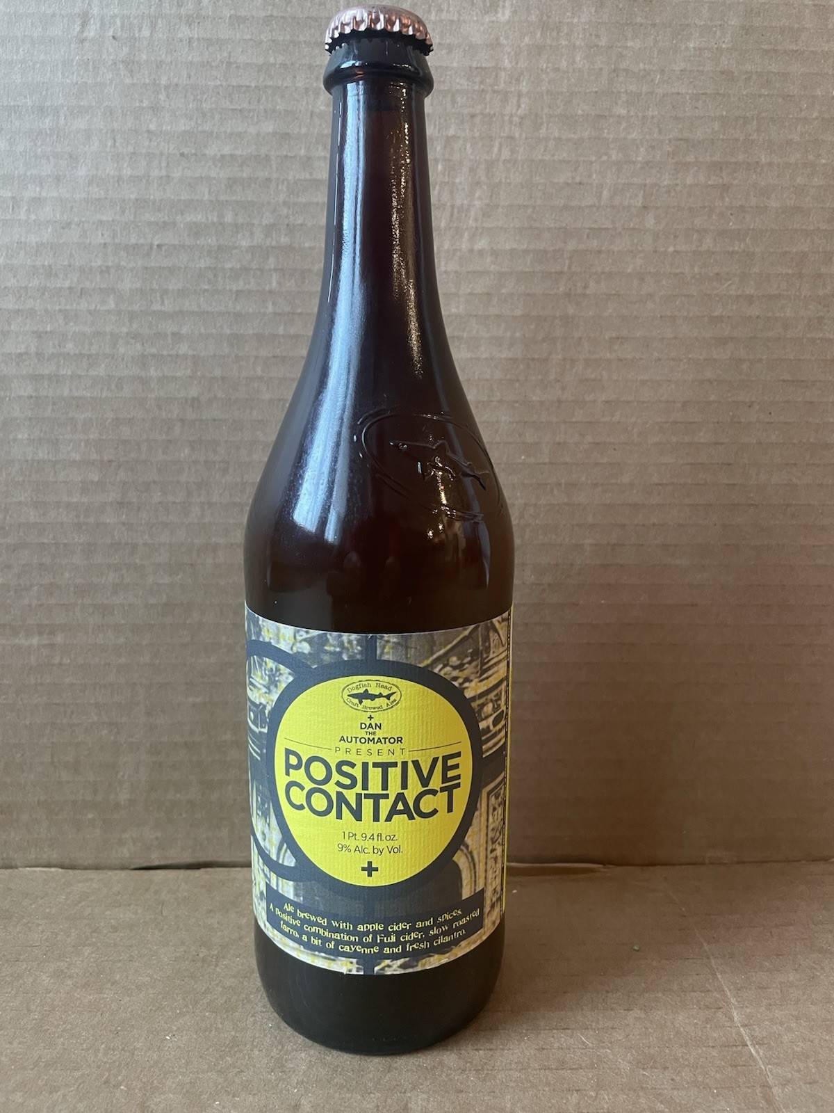 Dogfish Head/Deltron 3030 Positive Contact Collaboration—EMPTY Beer Bottle