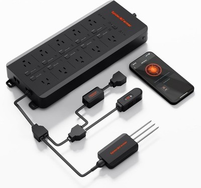Spider Farmer GGS AC10 10-Fach Steckdosenleiste Kits, Boden Sensor, Grow Zelt