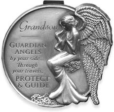 15687 Grandson Guardian Angel Visor Clip Accent, 2-1/2-Inch, Black