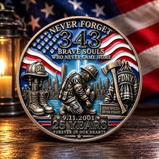 25th Anniversary of the 9/11 Incident 343 Firefighters Commemorative Coin