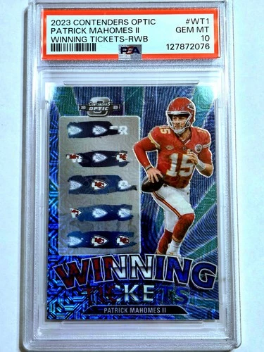 2023 Patrick Mahomes SSP /13 Panini Contenders Optic RWB Prizm PSA 10 POP 2 💎MT