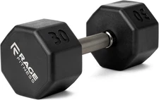 Rubber Coated Dumbbells - No Roll Design Easy-Grip Steel Knurled Handle, Weights