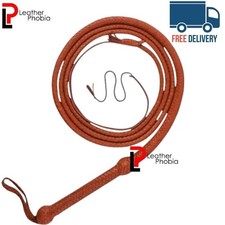Genuine Cowhide Leather Bull whip 04 Feet Long 12 plaits Rope Core Whip