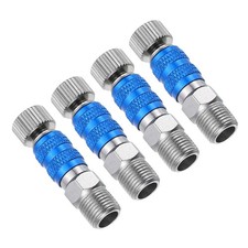 1/8 Air Brush Connector Adapters, 4pcs Air Brush Quick Connect, Blue Silver