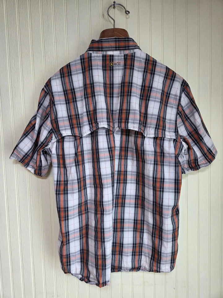 Carhartt Shirt Mens Large Orange Gray Plaid Force Short Sleeve Relaxed Fit - Image 3 of 4