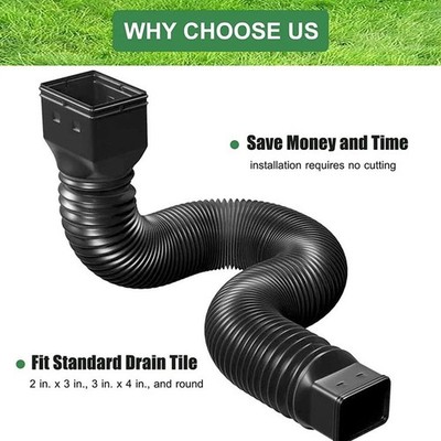 Retractable Gutter Downspout Extension Universal Drain Pipe Prevent Flooding