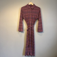 Isaac Mizrahi For Target Button-Down Collared Dress Long Sleeve Purple/Plum Sz L