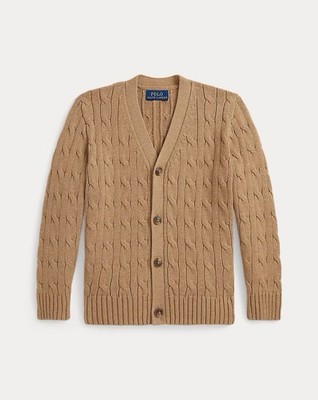 Polo Ralph Lauren Boys Cable-Knit Cotton V-Neck Cardigan XL 18-20, 0335
