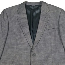 Brooks Brothers Blazer Mens 42R Grey Herringbone Wool Sport Coat Two Button