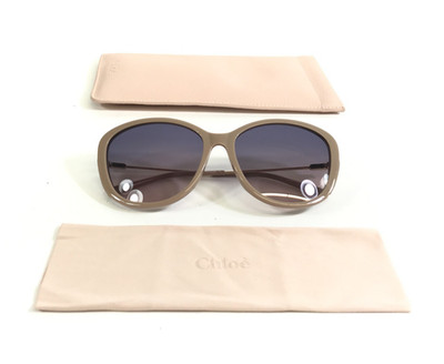 Chloe Sunglasses CH0175SK 003 Beige Gold Frames with Purple Pink Gradient Lenses