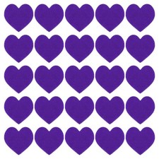 Felt Heart Shape Heart Valentine's Day Craft 1.6Inch x 1.6Inch Purple 100pcs