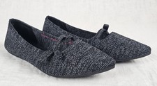 Skechers Cleo Point Vegan Washable Bow Flats Size 8.5 Heathered Black Comfort