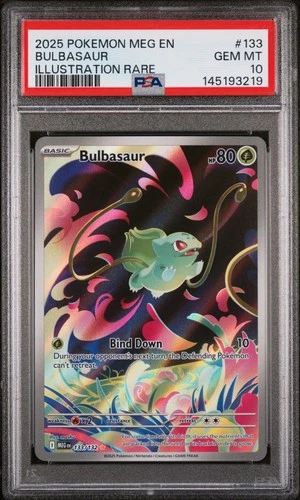 2025 Pokemon Mega Evolution Bulbasaur Illustration Rare PSA 10 #133/132