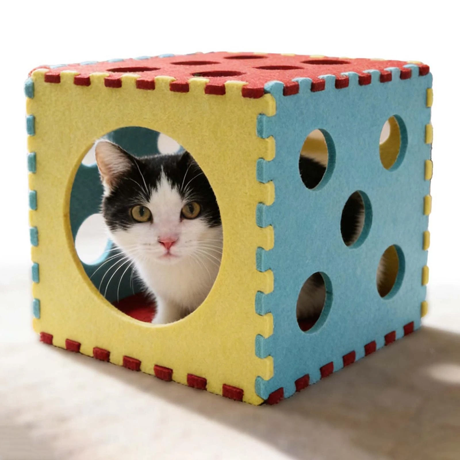 Felt Cat Tunnel Toy DIY Transformable Portable Professional with Peek Hole