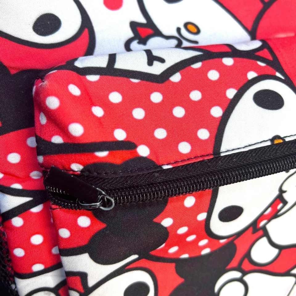 Hello Kitty Sanrio Backpack Red Print 16x12x6 Kawaii  Full Size Back To School - Image 2 of 4
