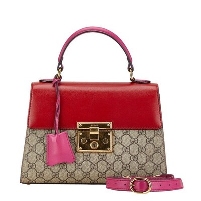 GUCCI GG Supreme Leather Shoulder Bag 2WAY Beige Red Pink 453188 from Japan