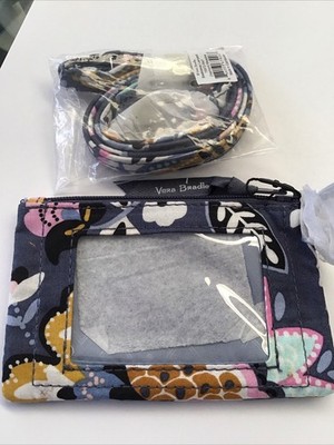 NWT Vera Bradley Zip ID case & Lanyard SET CHARMONT MEADOW  Coin Purse Key Ring