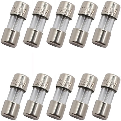 SIXQJZML 10 Pack F2.5AL Fast-Blow Mini Fuse 2.5A 2.5amp 125V Glass Fuses 